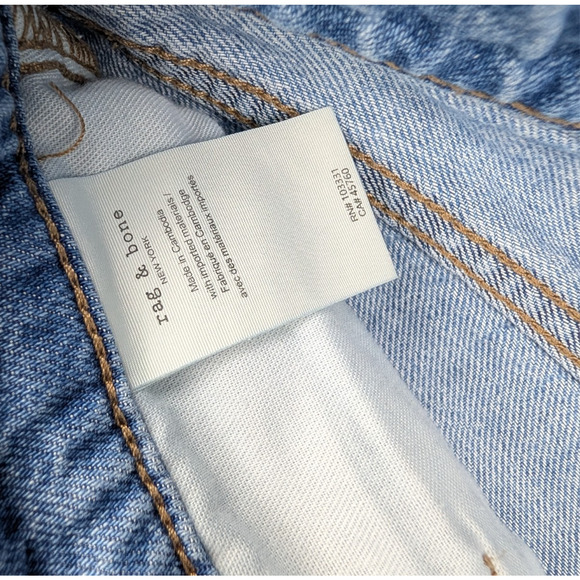 Rag & Bone Lori Mid Rise Crop Jeans Womens 32 Featherweight Wide Leg Relaxed - Picture 4 of 9